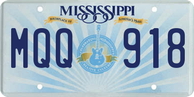 MS license plate MQQ918