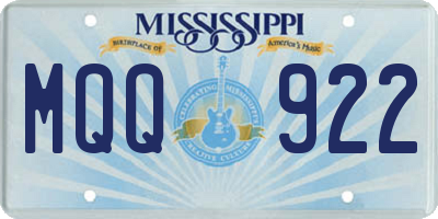 MS license plate MQQ922