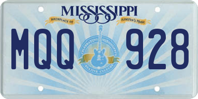 MS license plate MQQ928