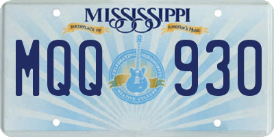 MS license plate MQQ930