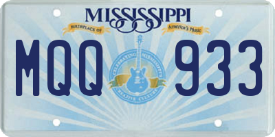 MS license plate MQQ933