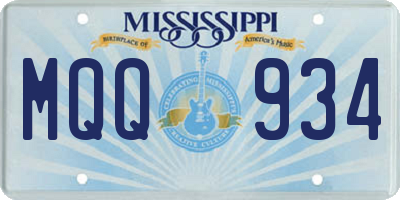 MS license plate MQQ934