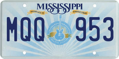 MS license plate MQQ953