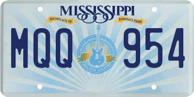 MS license plate MQQ954