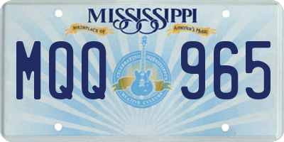 MS license plate MQQ965