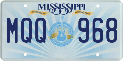 MS license plate MQQ968