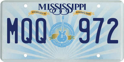 MS license plate MQQ972