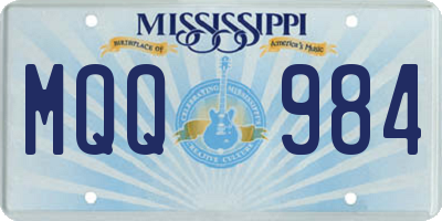 MS license plate MQQ984
