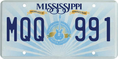 MS license plate MQQ991