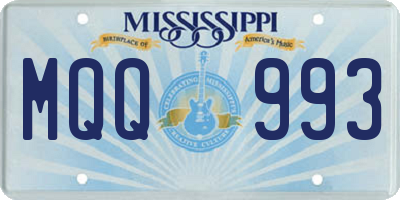 MS license plate MQQ993