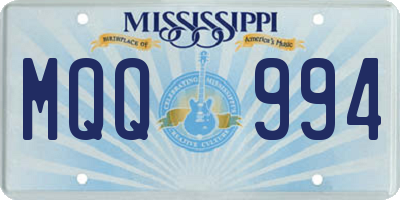 MS license plate MQQ994
