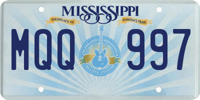 MS license plate MQQ997