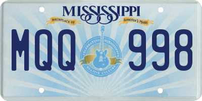 MS license plate MQQ998