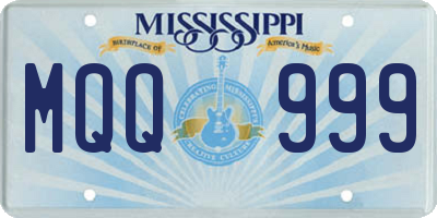 MS license plate MQQ999