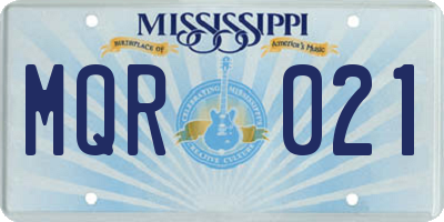 MS license plate MQR021