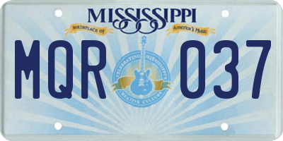 MS license plate MQR037