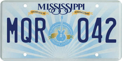 MS license plate MQR042