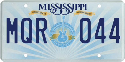 MS license plate MQR044