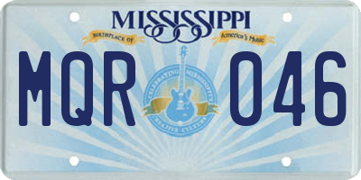 MS license plate MQR046
