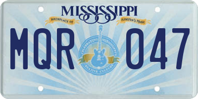 MS license plate MQR047
