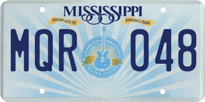 MS license plate MQR048