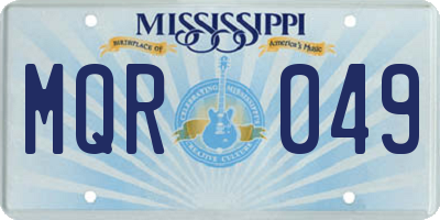 MS license plate MQR049
