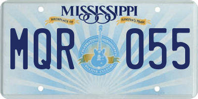 MS license plate MQR055
