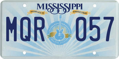 MS license plate MQR057