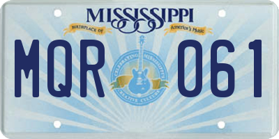 MS license plate MQR061