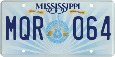 MS license plate MQR064