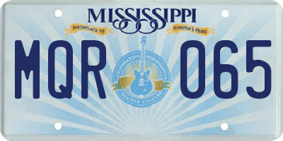 MS license plate MQR065