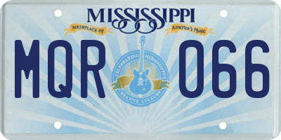 MS license plate MQR066