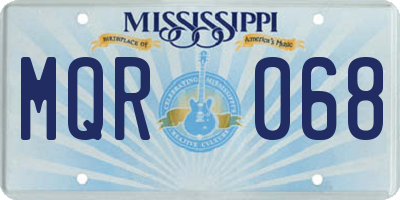 MS license plate MQR068