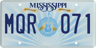 MS license plate MQR071