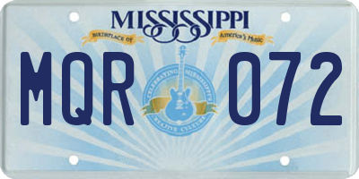 MS license plate MQR072