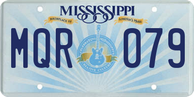 MS license plate MQR079