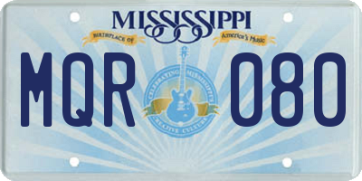 MS license plate MQR080