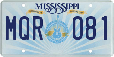 MS license plate MQR081