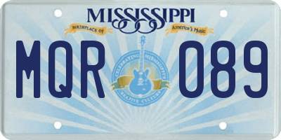 MS license plate MQR089