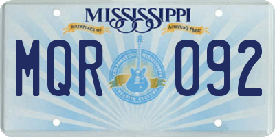 MS license plate MQR092