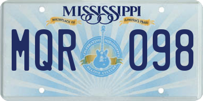 MS license plate MQR098