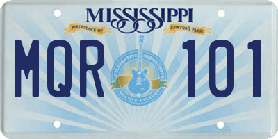 MS license plate MQR101