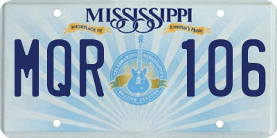 MS license plate MQR106