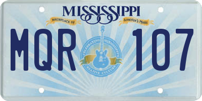 MS license plate MQR107