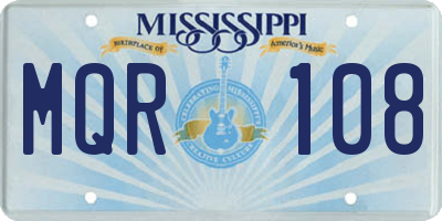 MS license plate MQR108