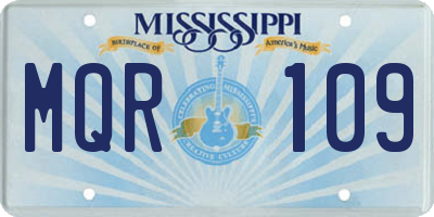 MS license plate MQR109