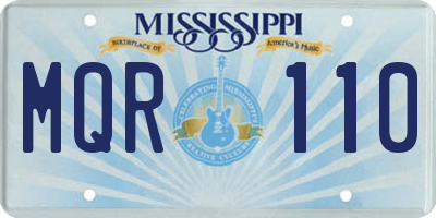 MS license plate MQR110
