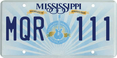 MS license plate MQR111