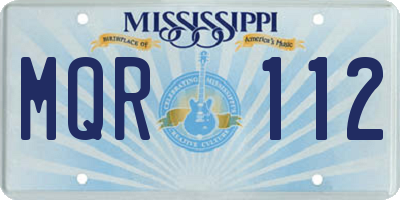 MS license plate MQR112