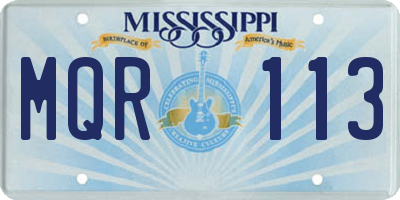 MS license plate MQR113